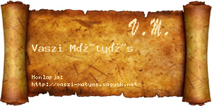 Vaszi Mátyás névjegykártya