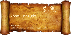 Vaszi Mátyás névjegykártya
