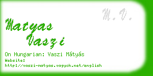 matyas vaszi business card